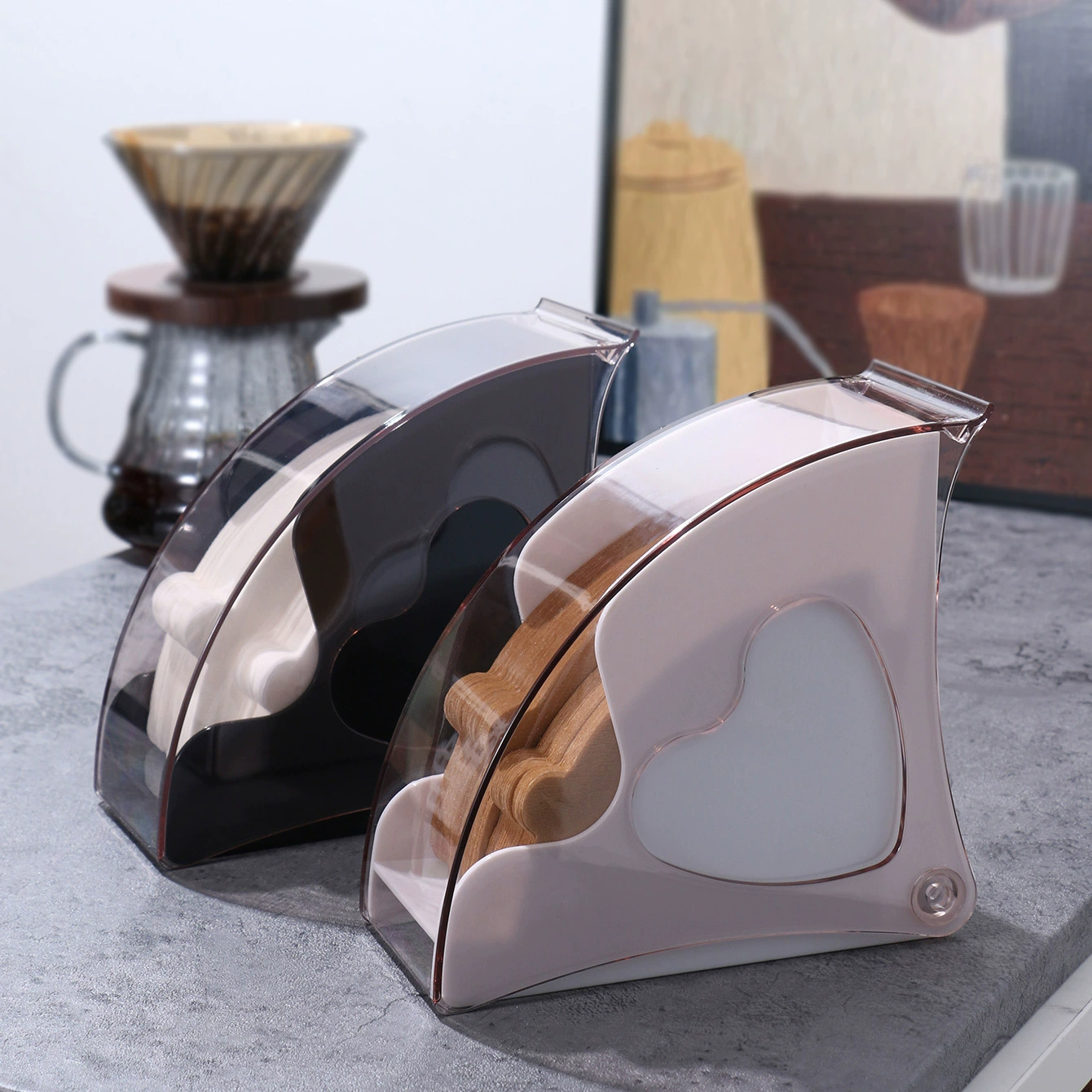 V60 веерообразный фильтр бумажный ящик для хранения бумаги ручной отжим кофе фильтр бумажный ящик для хранения V01/V02 фильтр бумага пылезащитный держатель фильтра бумажный держатель