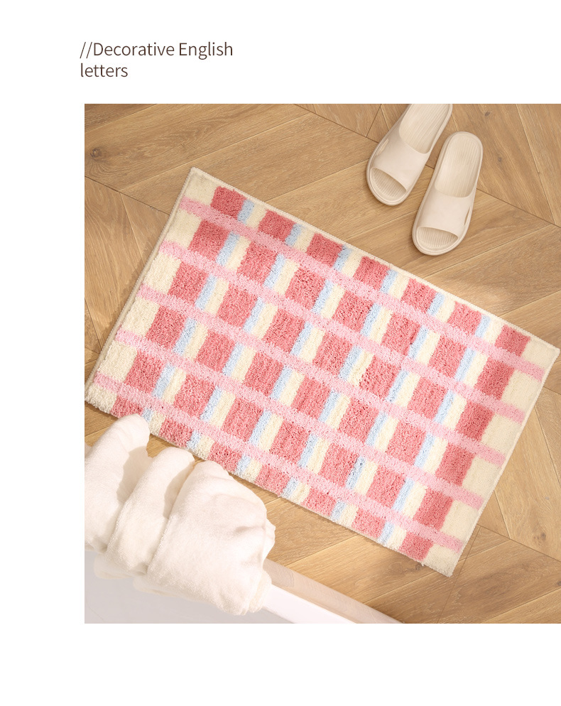 Absorbent Bathroom Mat Quick-dry Non-slip Flocked Carpet_voghion.com