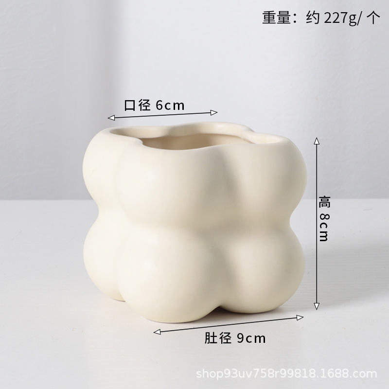 Pot de cerámica crema INS lujo ligero de alto nivel sensación de plantación de orquídeas mariposa simple orquídeas plantación de pot de porcelana blanca Dehua
