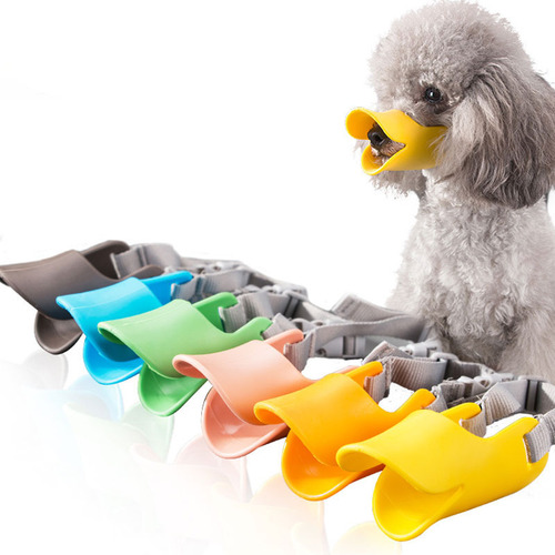 Dog anti-biting muzzle, anti-eating and barking device, Teddy silicone duck dog muzzle wholesale