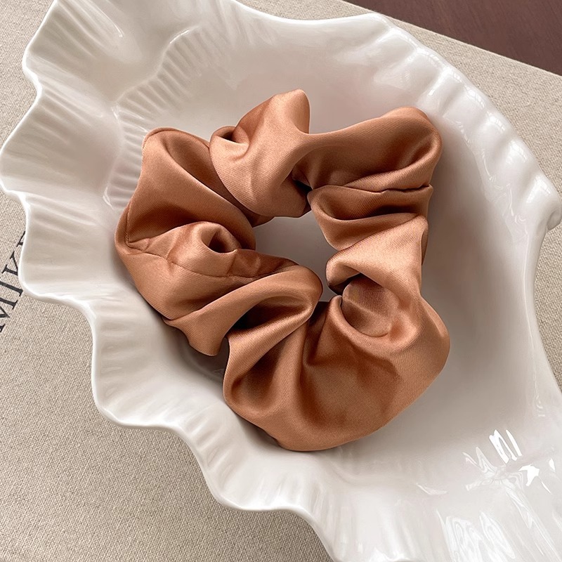 Anillo de pelo de cerdo coreano de seda satén de color sólido de alta calidad de la cabeza de la cuerda de cabello de flores de estilo francés de cola de caballo correa de cabello para mujeres