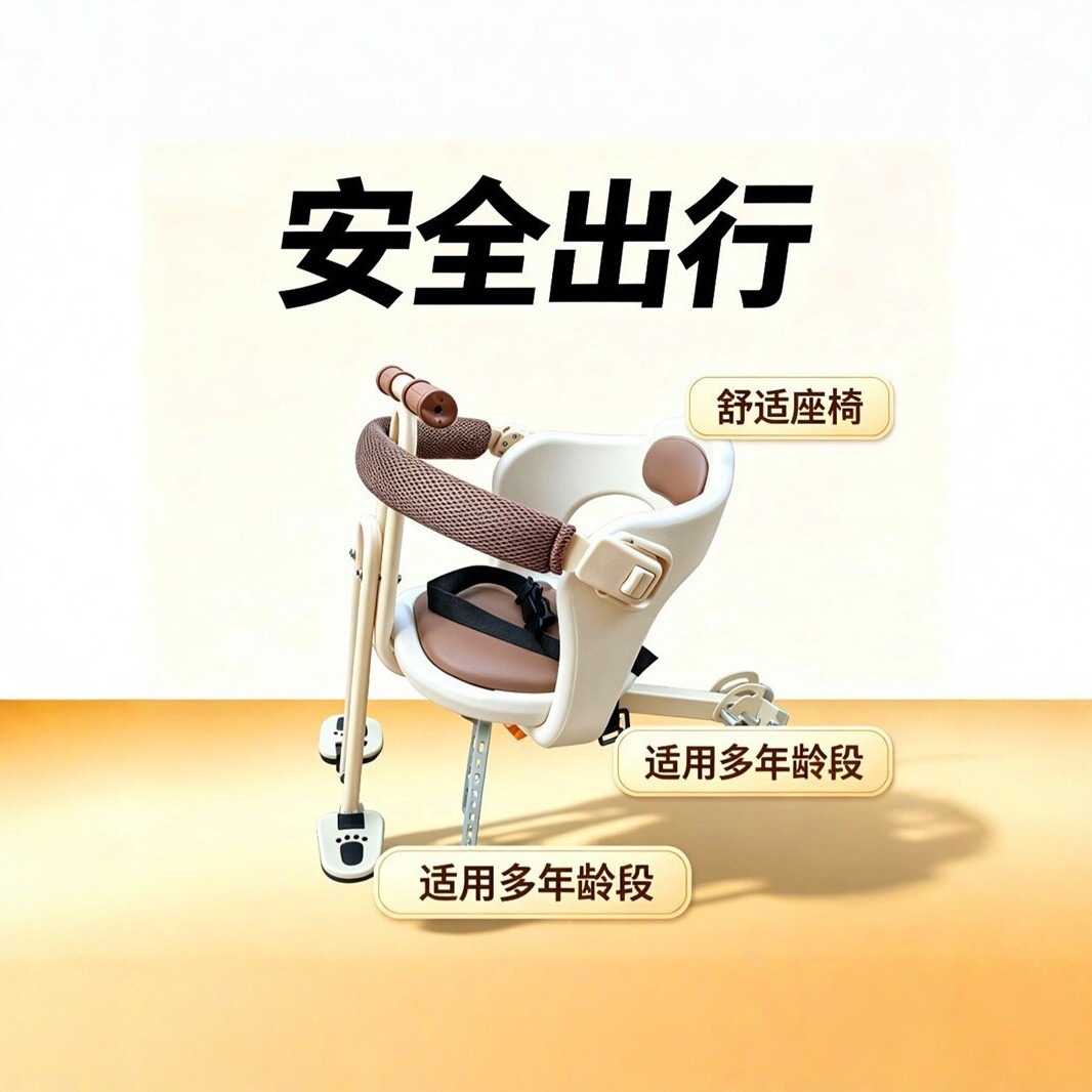 New bicycle front-mounted child seat, outdoor parent-child bike seat, mountain bike baby seat