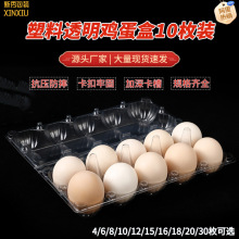 10枚装鸡蛋托加厚厂家批发一次性透明塑料蛋托 PET透明塑料包装盒