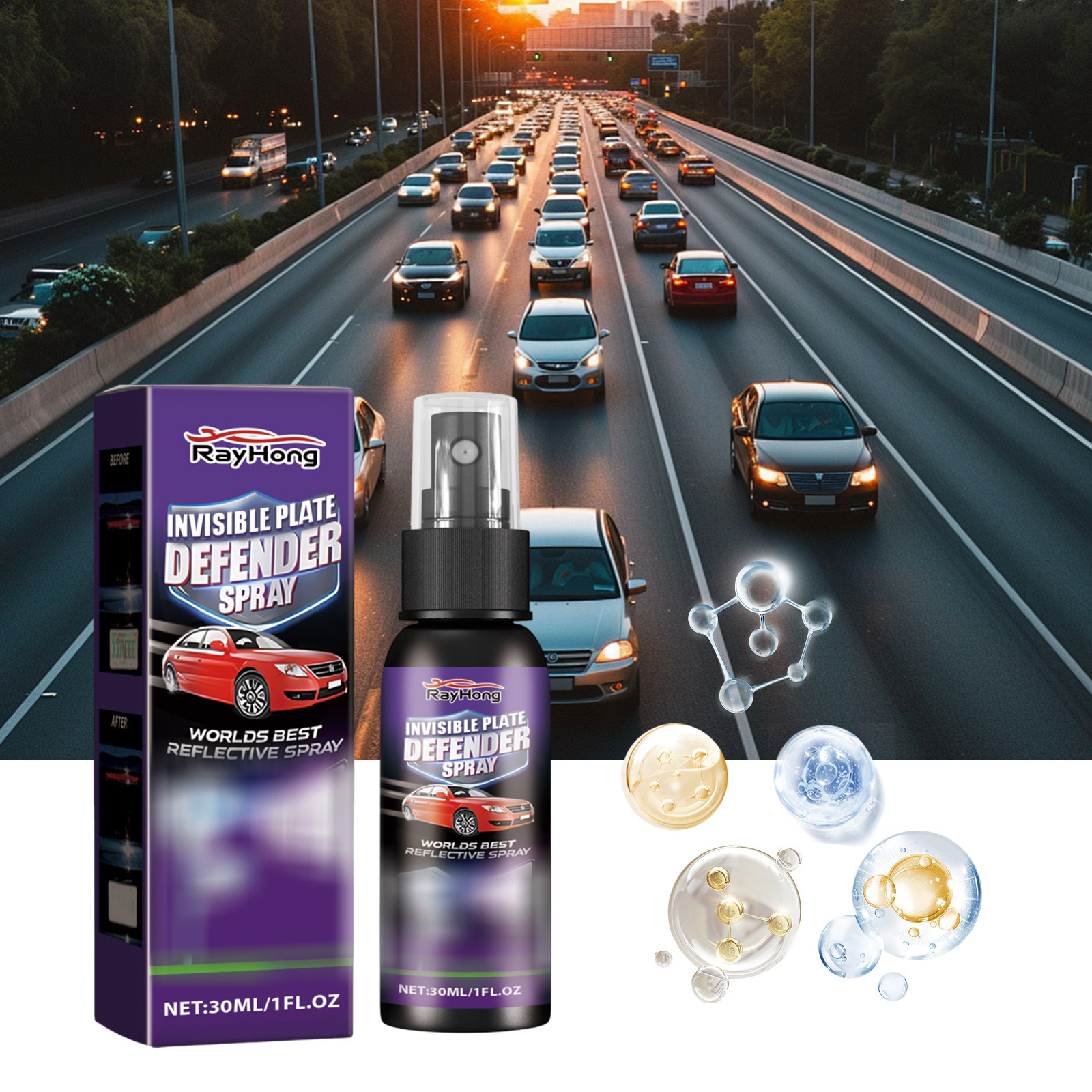 Rayhong Car Coating Spray Transparent Car Coating Long-lasting Daily Convenient Car Protection and Care Spray
