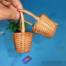 特小号竹篮子  玩具配件迷你小提篮 藤编小篮子花篮