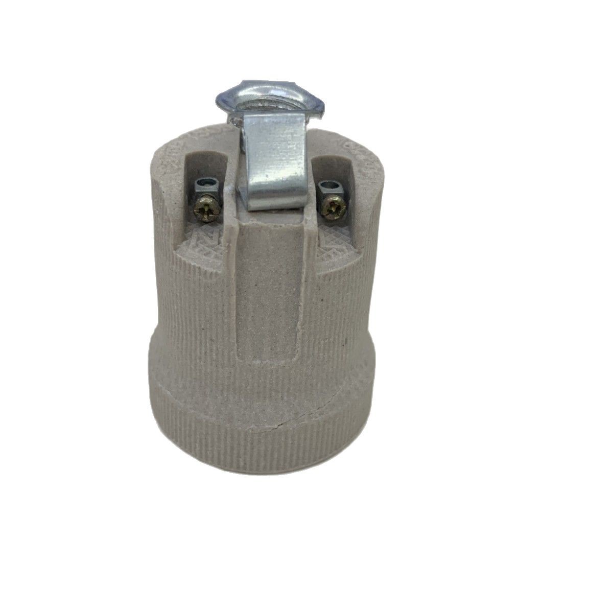 Portalámparas de cerámica de bocina con soporte de hierro de bocina Portalámparas de tornillo Lámparas resistentes a altas temperaturas Accesorios de iluminación Portalámparas de porcelana