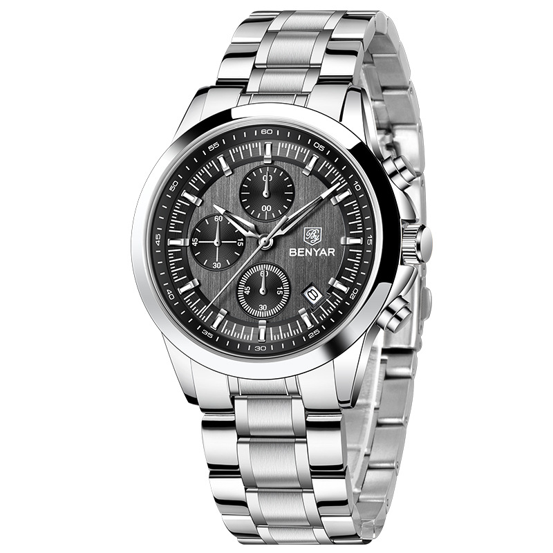 BENYAR Reloj de hombre cronógrafo multifunción calendario deportivo impermeable reloj de cuarzo de negocios BY5210