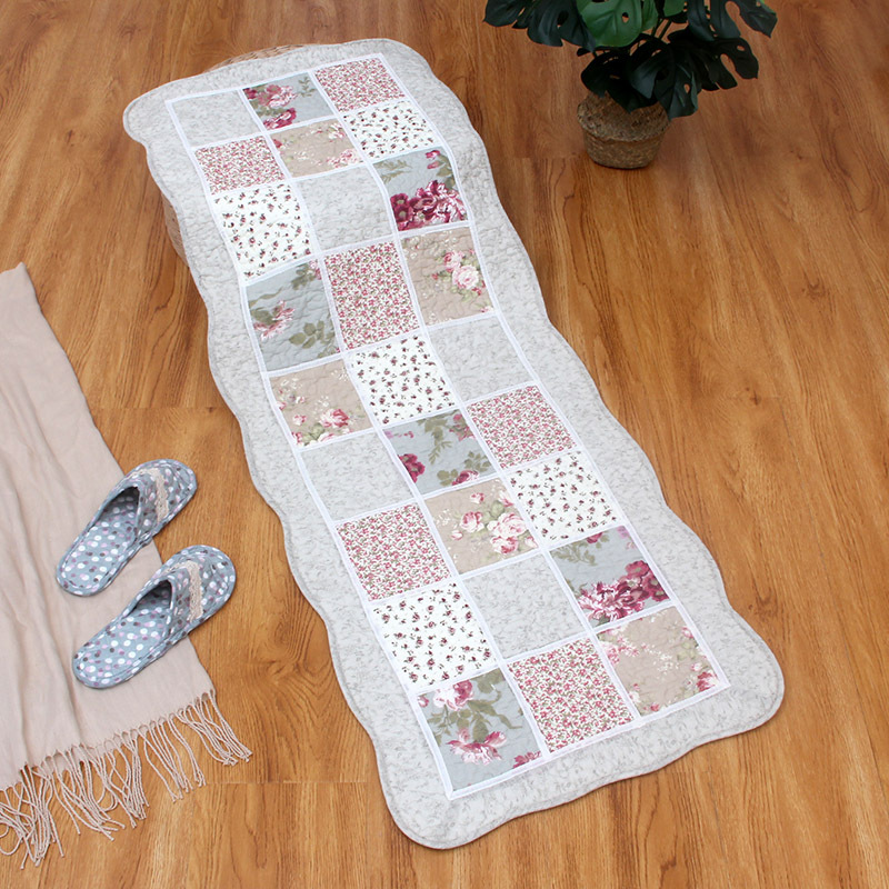 Korean Cotton Bedside Mat, Door Mat, Fabric Quilted Anti-Slip Patchwork Living Room Mat [Small Wholesale]