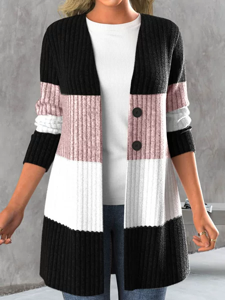 Foreign Trade Cross-Border European and American Amazon Source Manufacturer Women's Long-Sleeved Stripesd Bohemian Style Cardigan Jacket