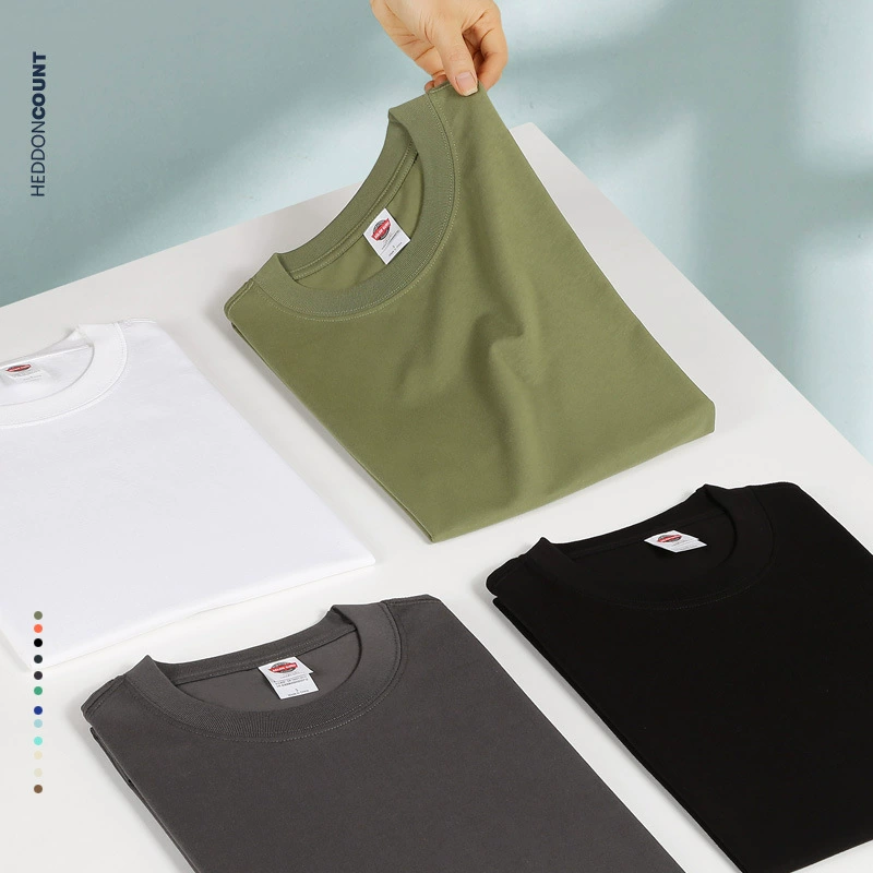 Мужская футболка Dengjue из чистого хлопка 210 г с коротким рукавом, свободного кроя с спущенным плечом, белая, оптом, летняя коллекция из чистого хлопка для пар.