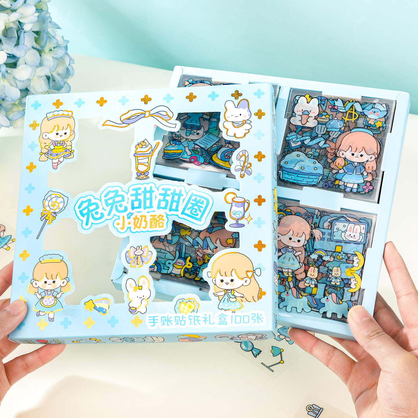 Kit de 100 pegatinas para diario PET transparente, impermeables y sin marcas – diseño cute, para DIY decorativo.