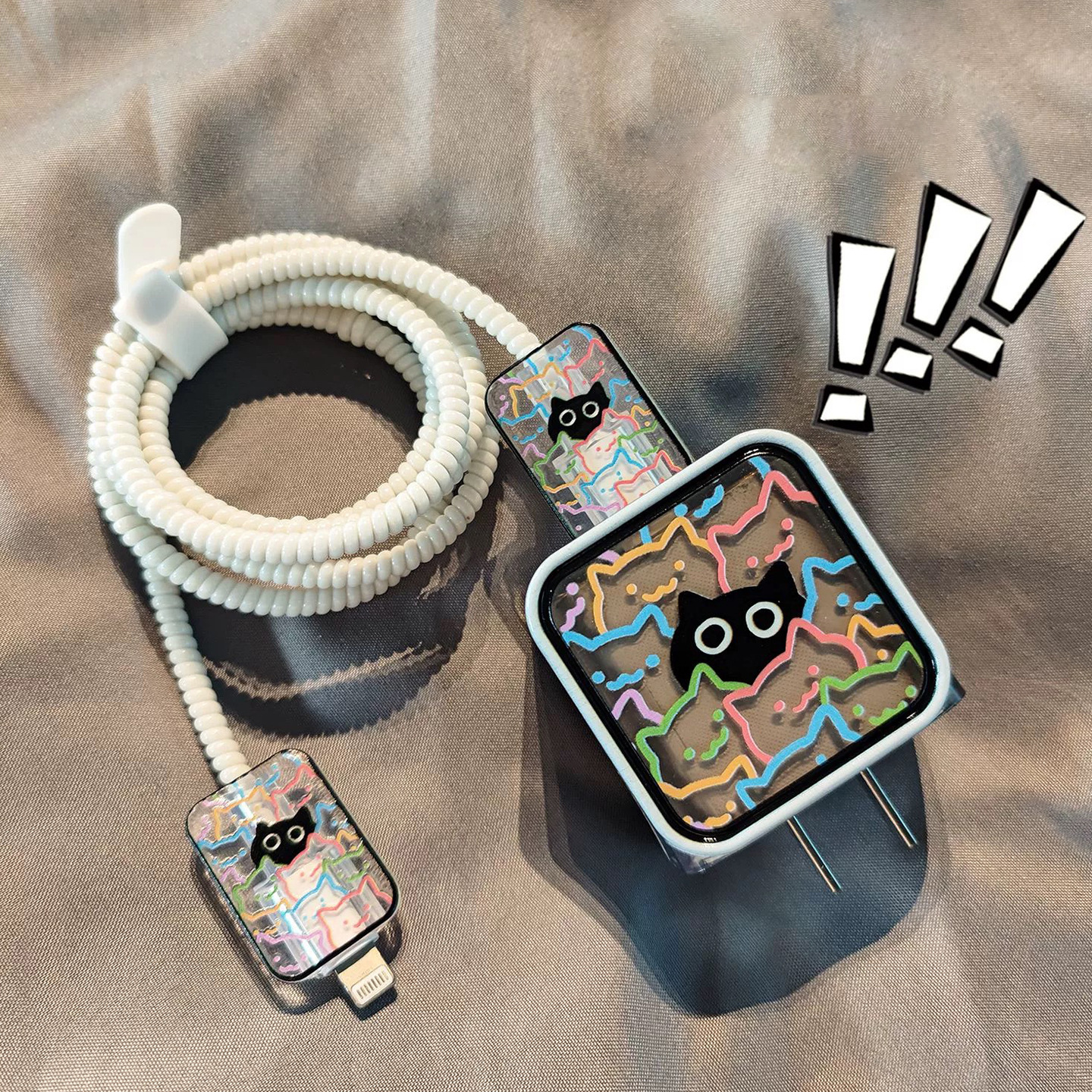 Line cat suitable for apple 20w charging head protective sleeve 18w fast charging cable clip data cable protective case