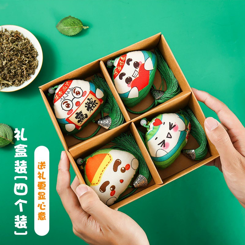 Лодка дракона фестиваль мультфильм Zongzi Саше выражение лица шалфей комаров Полынь ручной работы сумка висячие украшения подарки