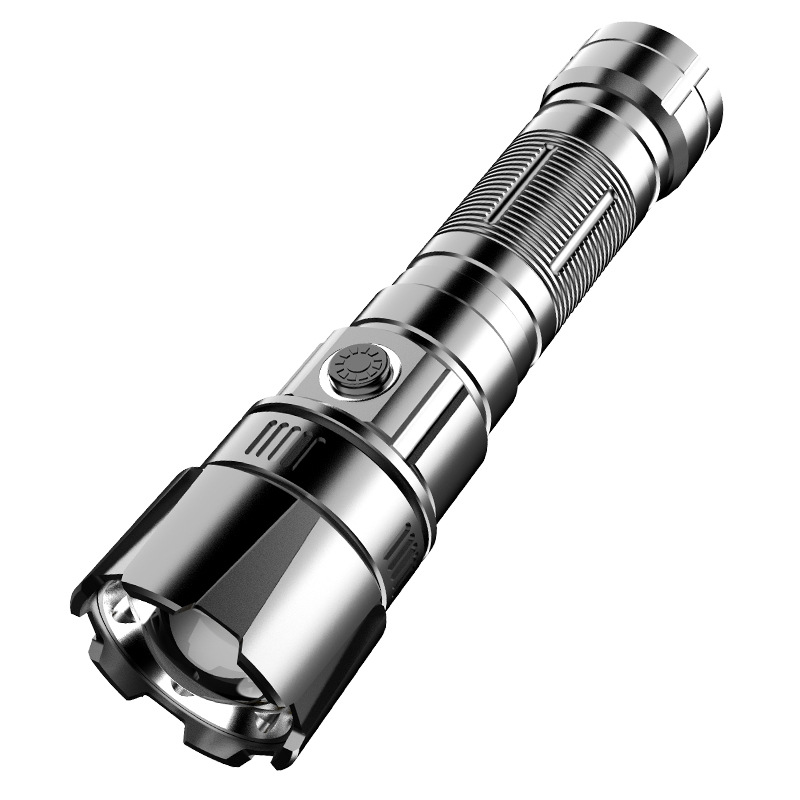 Nuevo transfronterizo pequeña linterna portátil de aleación de aluminio linterna láser Pantalla de energía recargable linterna al aire libre al por mayor