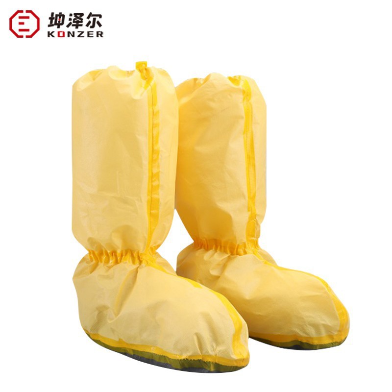 坤泽尔K405一次性PP高腰鞋套43cm加厚PVC鞋底耐磨防滑高透气靴套
