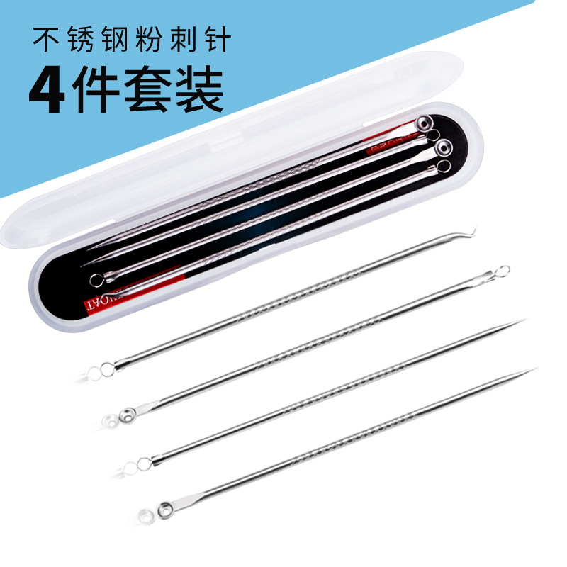 Factory Stainless Steel Blackhead Needle Set, Acne Needle, Pore Needle, Beauty Needle 4-Piece Set