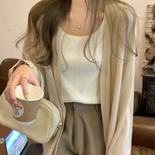 早秋薄款外套女装2025新款松弛感慵懒风宽松外搭针织开衫上衣