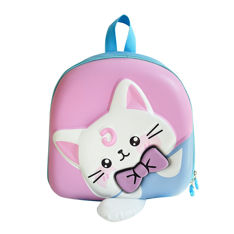 Mochila de dibujos animados para niños y niñas, linda y sonora, gran cola, gato, mochila de bebé, nueva mochila de huevo para niños