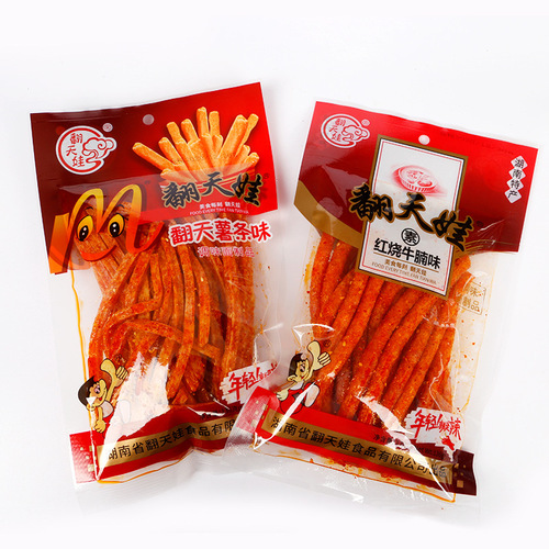 Tianwanwa Spicy and Noodles Flavored Beef Brisket Flavor Vegetarian Gluten Snack, Hunan Specialty Snack Wholesale