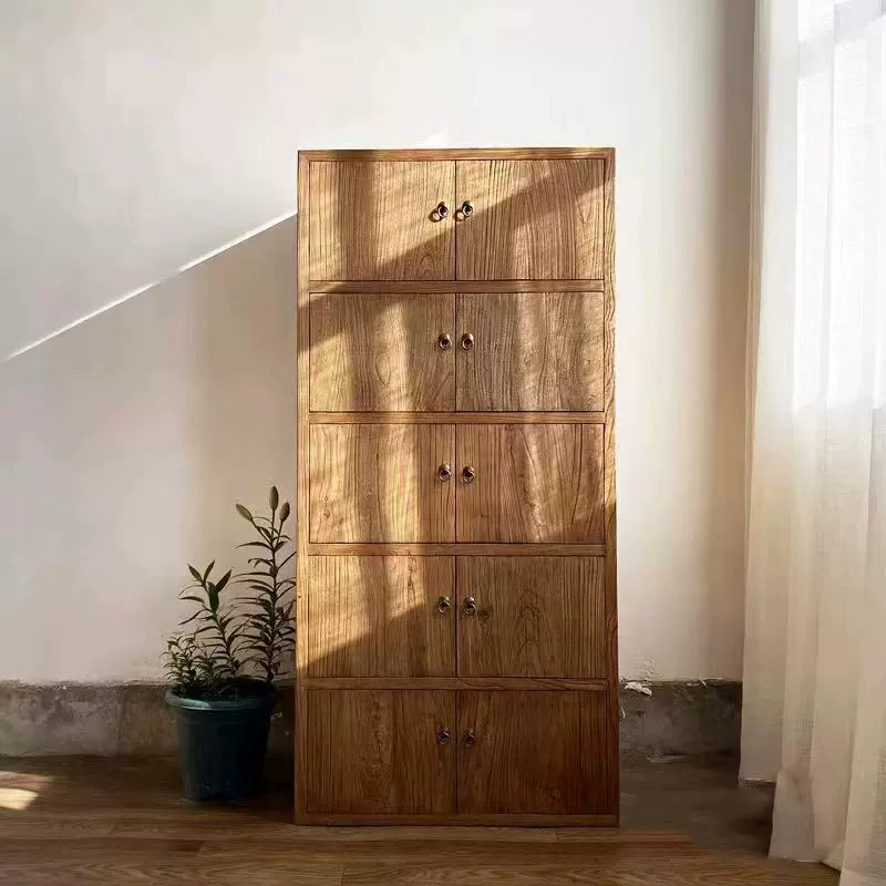 Ретро шкаф для хранения из старого вяза, шкаф для хранения вещей у входа в дом, буфет из массива дерева, напольный шкаф для хранения