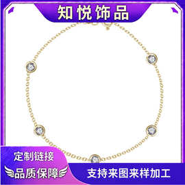 跨境百搭金色小号 CZ 按码站脚链手链不掉色小众设计通勤精美2025