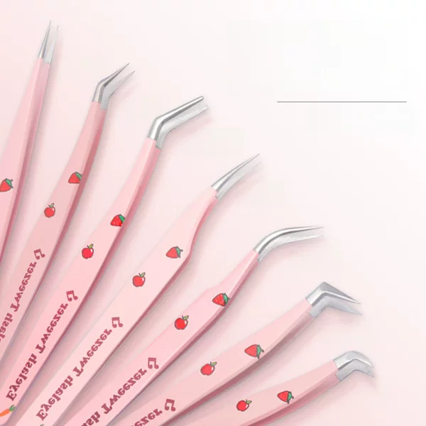 False Eyelash Tweezers suit High Precision Eyelash Specialist Grafting Gold Feather Clip Stainless Steel Eyelash Curler Eyelash Tweezers