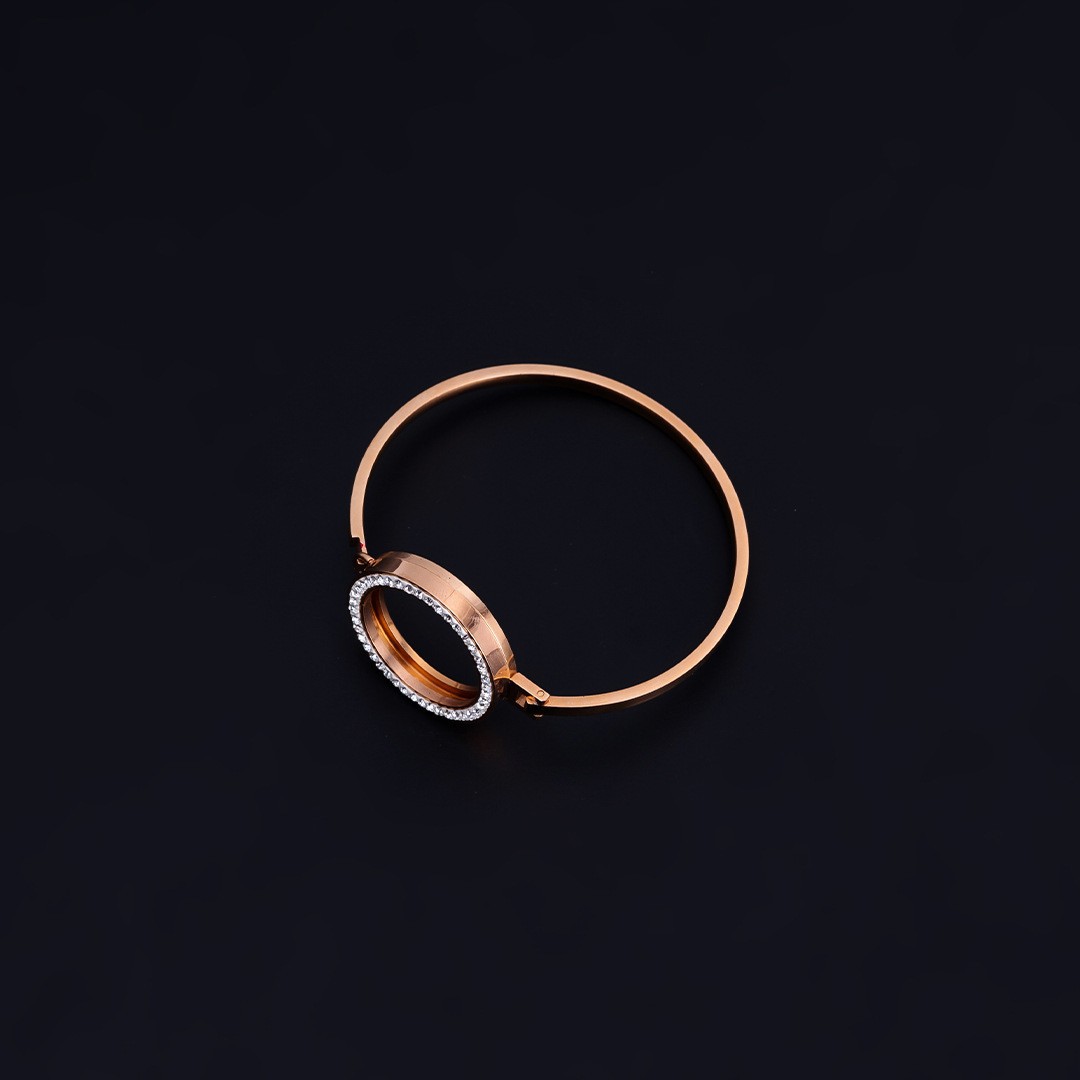 Nieuwe minimalistische en gepersonaliseerde armband, roségouden titanium stalen live mouth damesringtas met ingelegde diamant_voghion.com