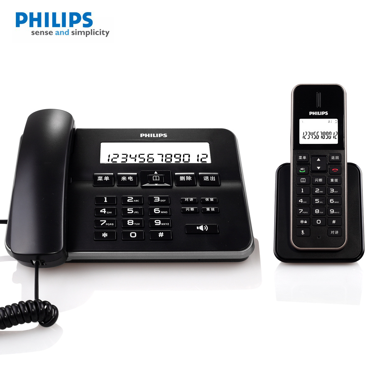 Philips DCTG192 Cordless Landline Phone - Office Cordless Phone for Home Use