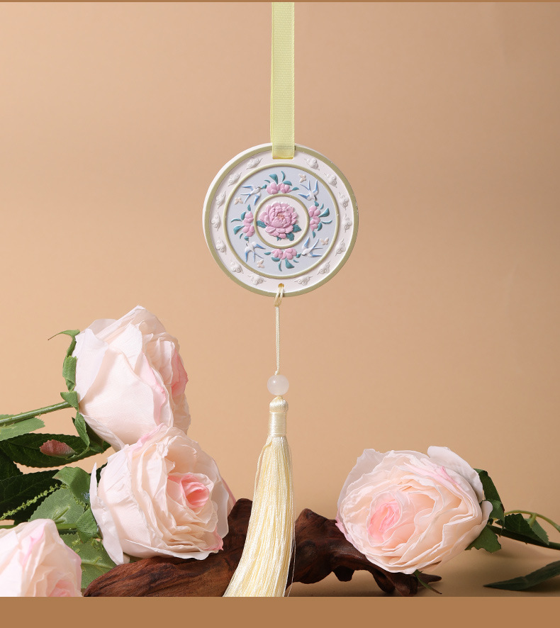 Chinese-Style Floral Aromatherapy Plaster Piece, Ancient-Style Car Hanging Ornament, Wardrobe Deodorizer, Holiday Wedding Gift Fragrance