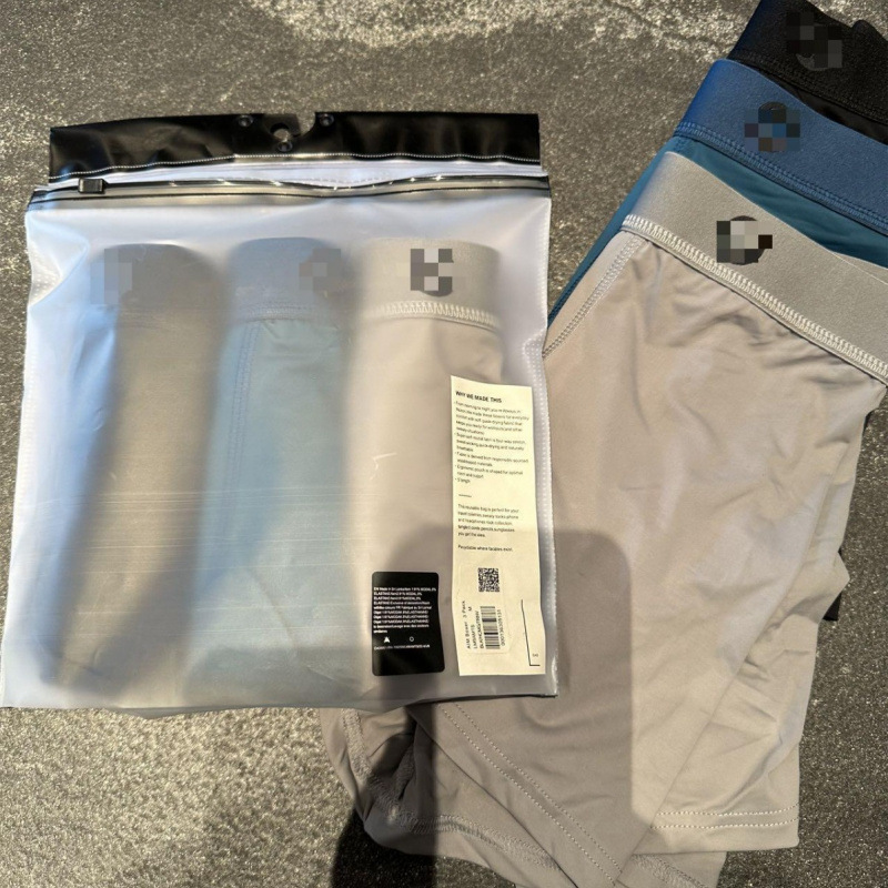 Lulu Men's Ice Silk Underwear Soft and Close-Fitting Boxer Briefs Mid-Waist Wide-Brimmed Boxer Briefs Factory Direct Sale