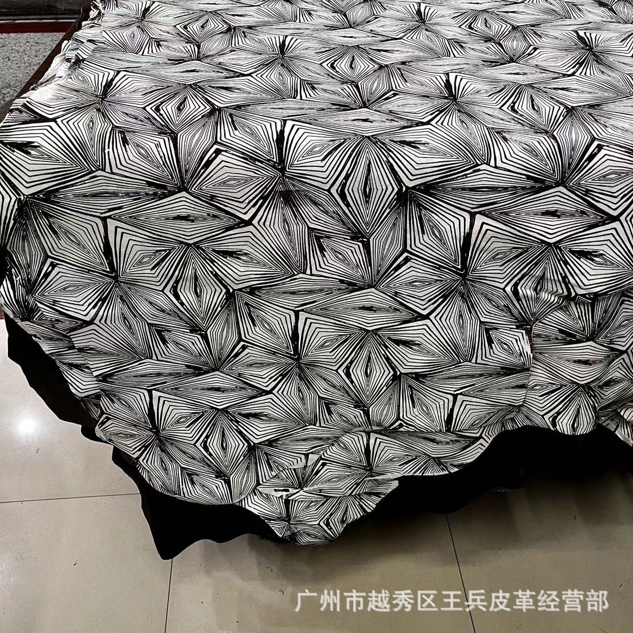 几何条纹款马毛皮革装修壁画皮革原料 整张马毛皮料真皮DIY面料
