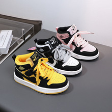 2025秋季新款中高帮童鞋批发韩版休闲AJ儿童板鞋大童运动鞋3724