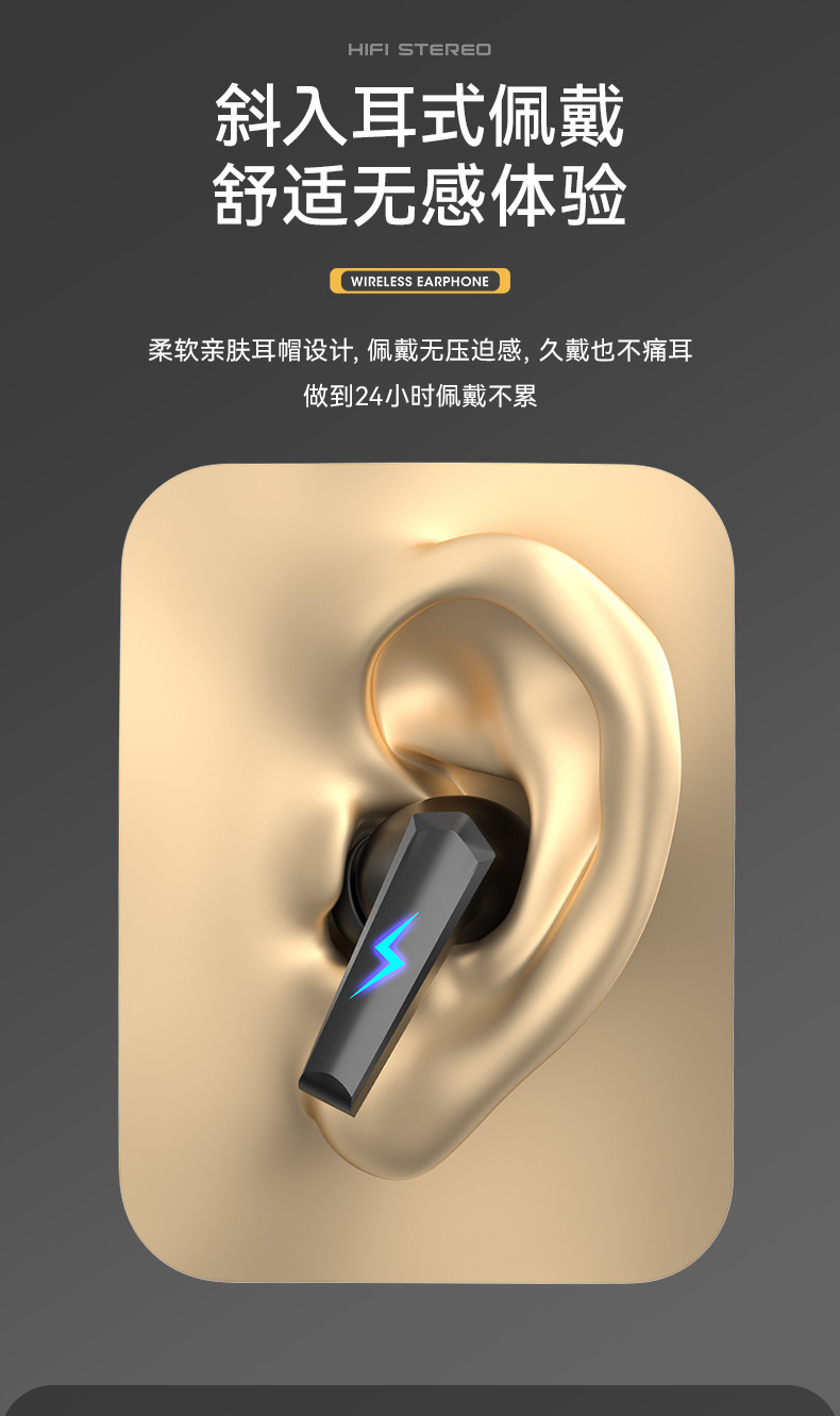 Ultra uzun pil ömrüne, yüksek görünümü, yüksek kaliteye, yıldırımsız gecikmesiz kulaklıklarla sınır ötesi özel model spor kulak içi Bluetooth kulaklıklar