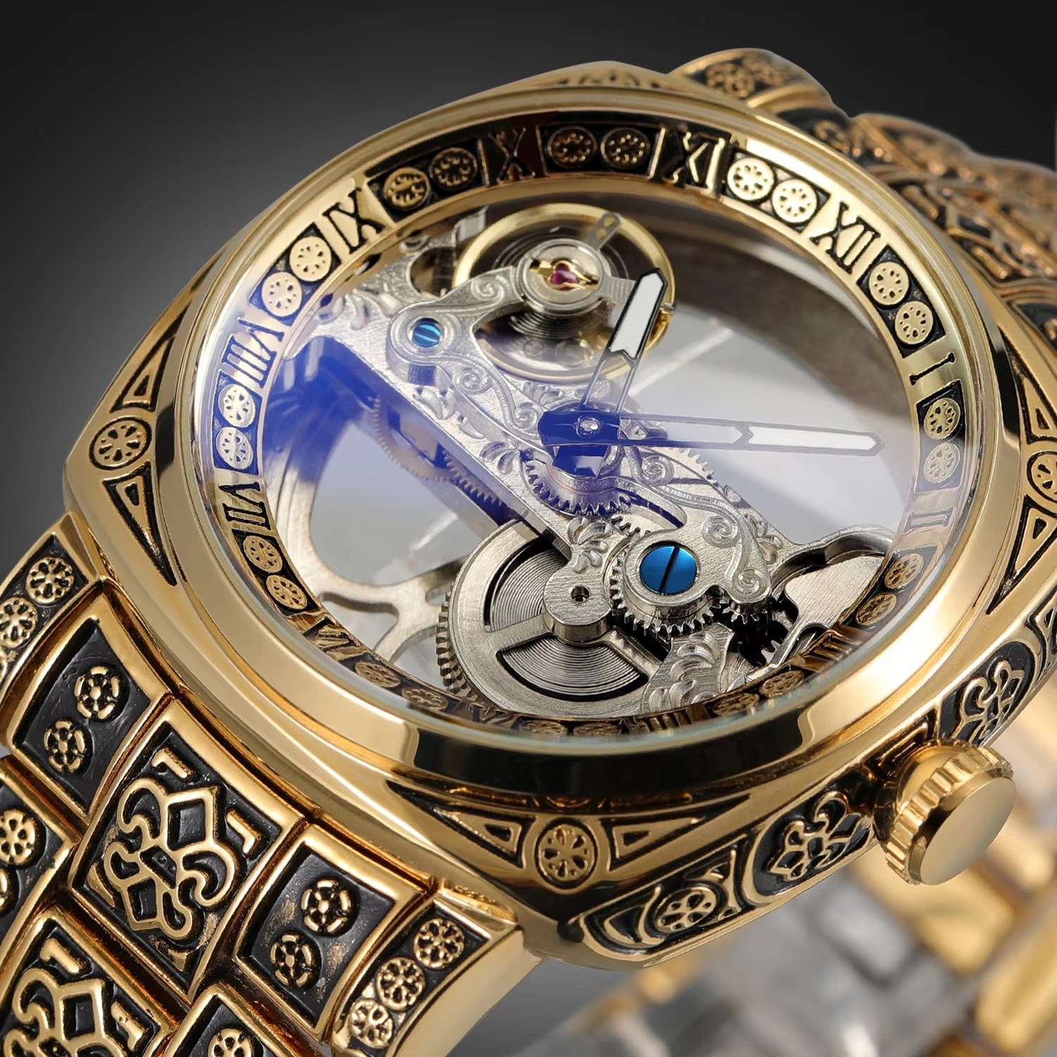 2026 FORSINING Vintage Men's Carved Hollow Fashion Automatic Mechanical Watch_voghion.com
