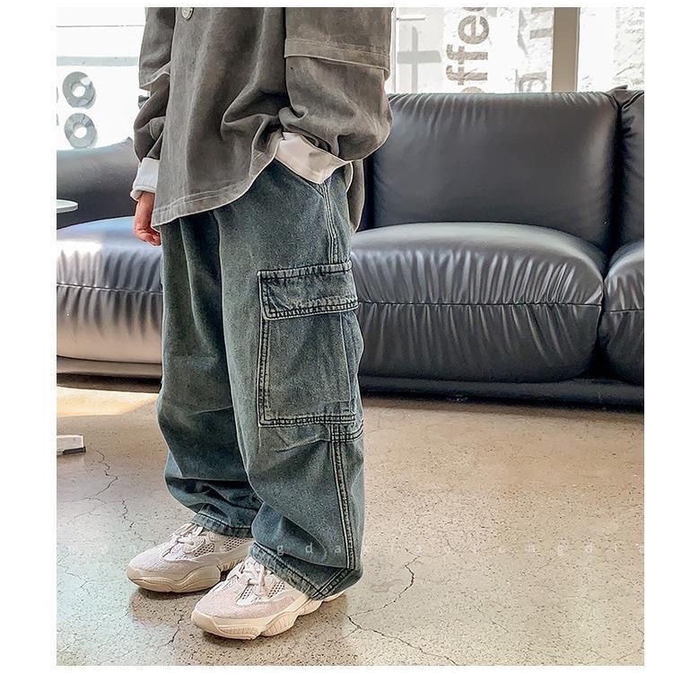 Primavera y otoño estilo coreano suelto ropa infantil para hombres y mujeres jeans estilo exterior de moda versátil pantalones casuales rectos pantalones para bebés image 4