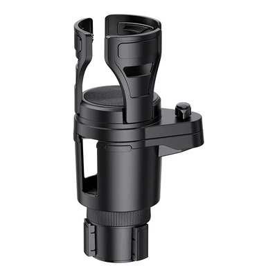 Car Water Cup Holder Car Cup Holder Expander Size Adjustable Telescopic Base Car One-To-Two Beverage Storage Rack (Car cup holder/beverage holder) - black