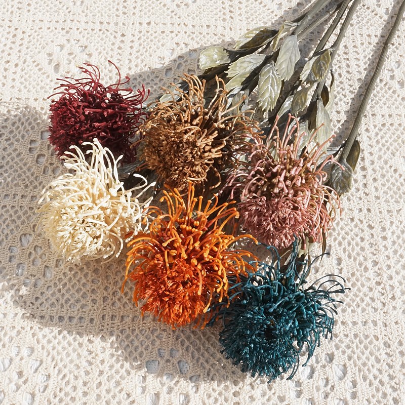 Retro-Style Artificial Flowers, Autumn-Colored Sunflower Needle-Padded Flowers, Fake Flowers for Home Living Room Display, Wedding Decoration Flowers