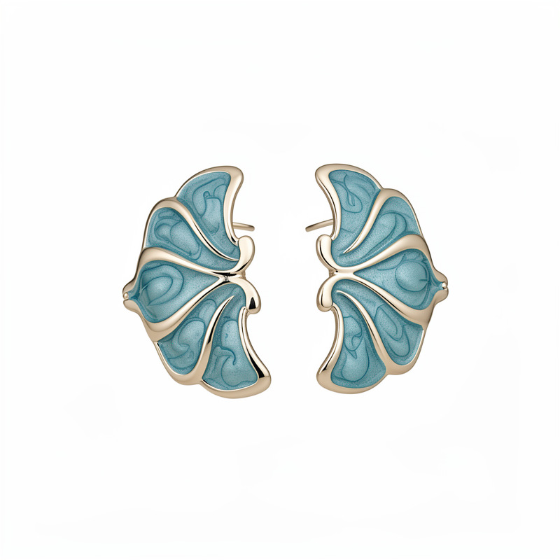 Europa y los Estados Unidos retro goteo de aceite flores aguja de plata pendientes transfronterizos dulces pendientes de nicho de alta calidad pendientes de moda para mujeres image 6