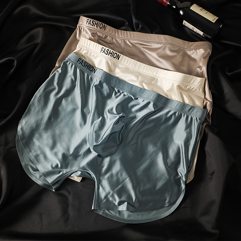 Pantalones de seda de hielo, pantalones cortos de ángulo plano antibacterianos de alta calidad, pantalones de cuatro ángulos para hombres, pantalones para hombres, pantalones para hombres