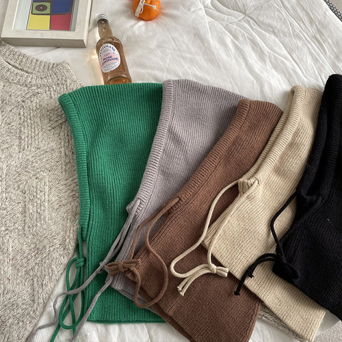 Korean Baraklava Hat Women Autumn Winter Ear Protection Hat Scarf Hooded Scarf Integrated Knitted Woolen Neck Gaiter Hat