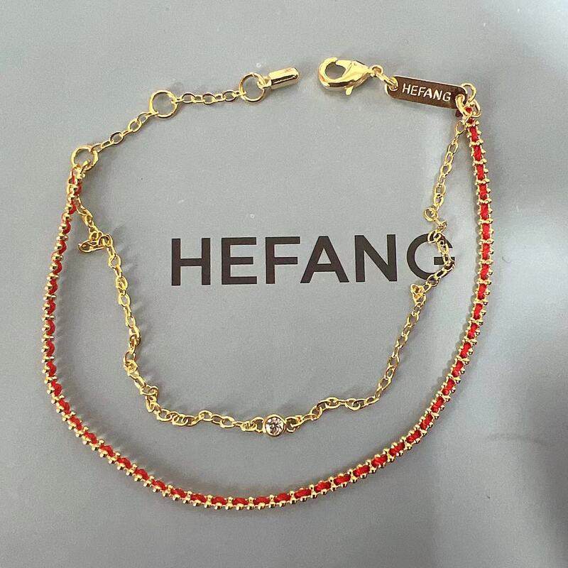 HEFANG where woven red rope double-layer bracelet birth year red bracelet