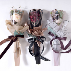 Single Flower Bouquet Packaging Bag Diamond Heart Single Stem Bag Qixi Valentine's Day Rose Flower Bag Fresh Flower Packaging Bag