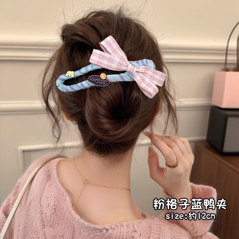 蝴蝶结鸭嘴夹高级感2025新款发夹女半扎一字抓夹安全鲨鱼夹子发饰|undefined