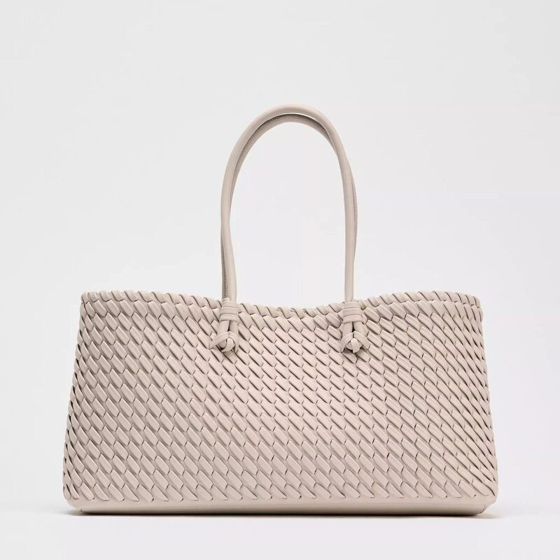 Z's 2026 Spring New European and American Style Woven Handbag, Fashionable Large-Capacity Versatile Tote Bag
