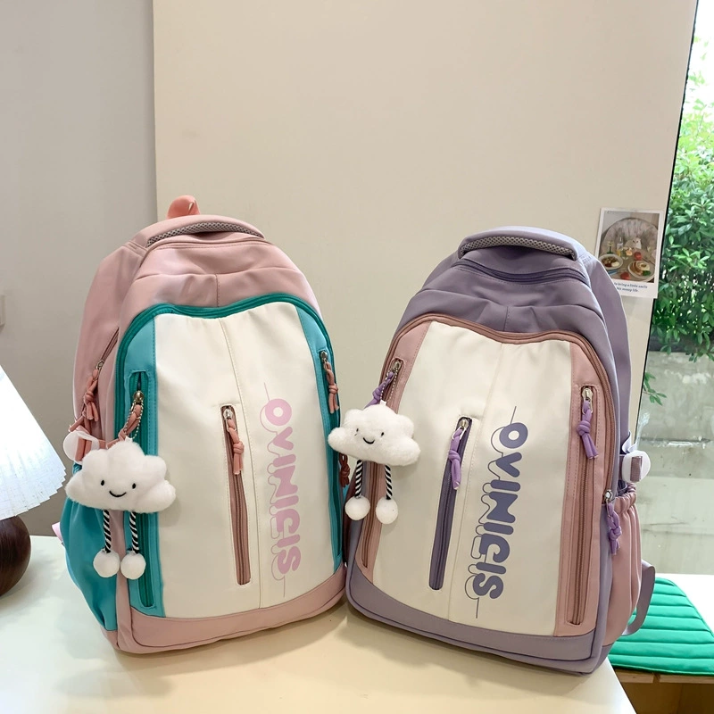 Genuine backpack, capacious shoulder bag, Korean style, for secondary school