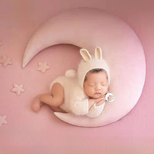 New Children's Photography Little Rabbit Costume Baby Milk Cotton Wool Infant Photography Little Rabbit Outfit Set