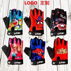 Children's finger-exposing gloves for sports, outdoor cycling, unisex, bicycle balancing wheel skateboarding half-finger gloves
