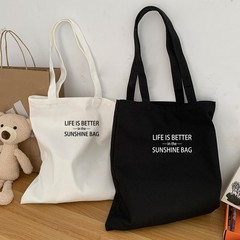 夏のシンプルなアルファベットの手提げキャンバスバッグのジッパーのショルダーバッグ