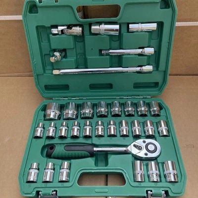 150-Piece Auto Repair Tool Set, Socket Wrench Combination Tool, Repair Tools, Car Repair, New Products (Mühərrik tənzimləmə alətləri) - 32-piece-set-of-24-teeth-for-home-use