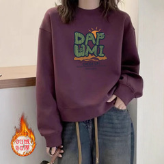 ハイエンドのカーディガンの女性の新型春秋冬のベルベットのファッションの丸首のゆったりした短いタイプの百合の頭の長袖のコートの女性